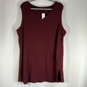 Lane Bryant Burgundy Ribbed Knit Tank Top NWT